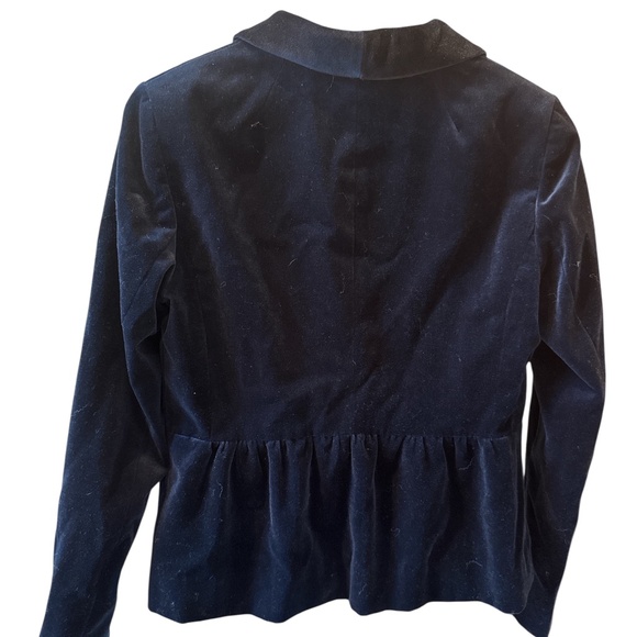 J Crew Women's Size 8 Velvet Jacket Blazer Navy Peplum Quiet Luxury Winter Trend - Picture 5 of 8